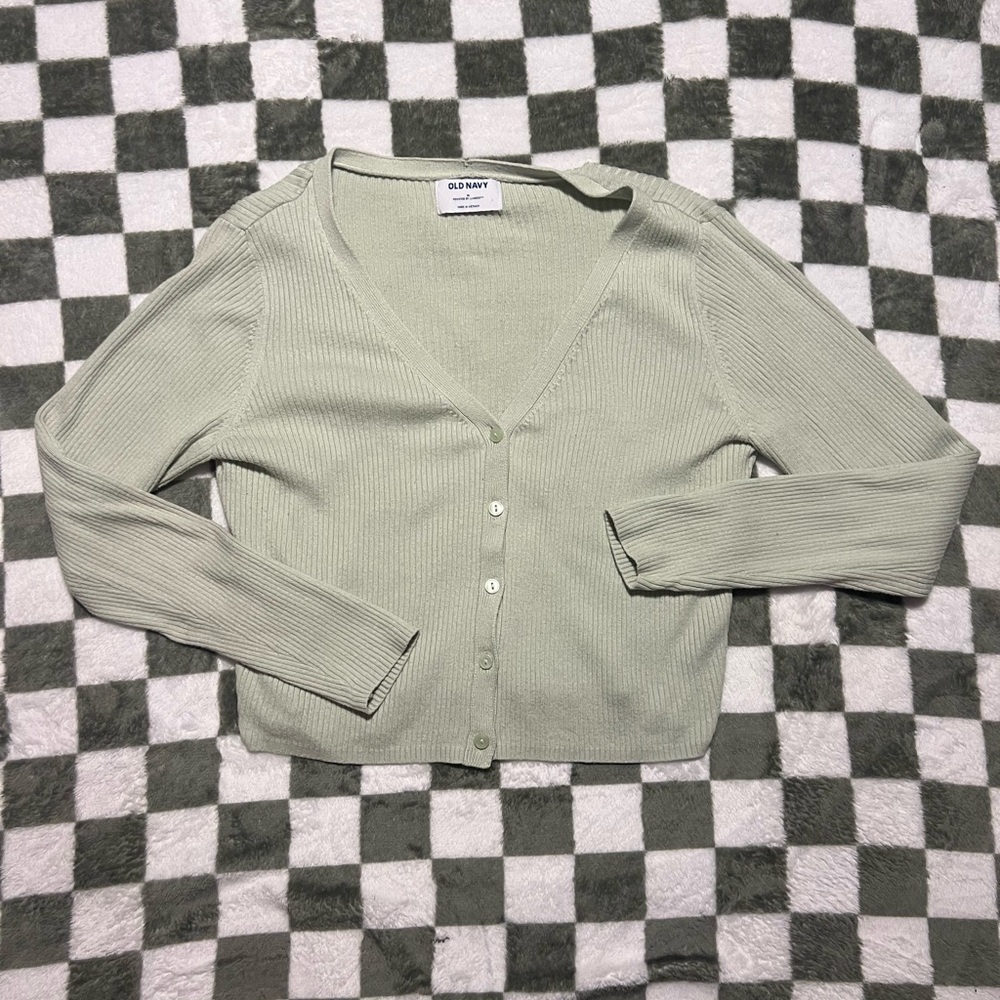 Old Navy Crop Cardigan Mint Green